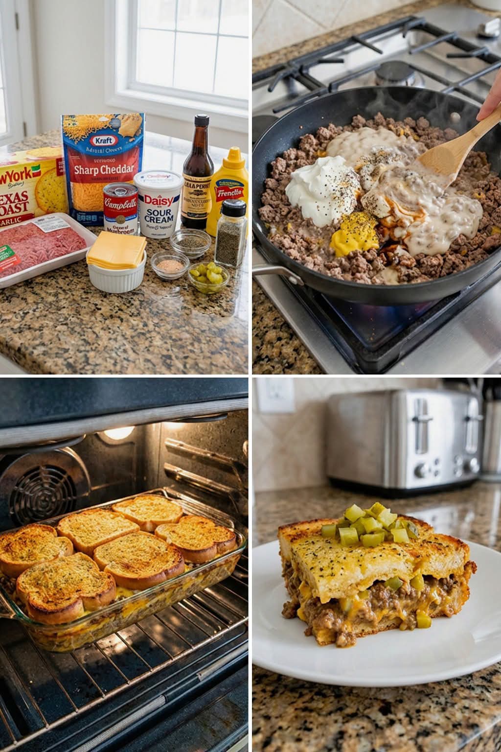 Cheeseburger Texas Toast Casserole